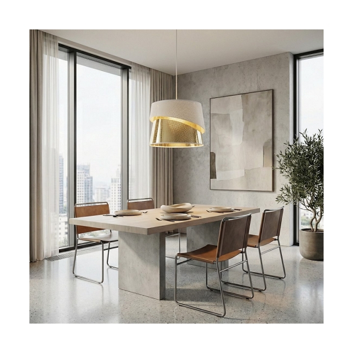 Lampa wisząca CANVA 1 WHITE GOLD - Emibig