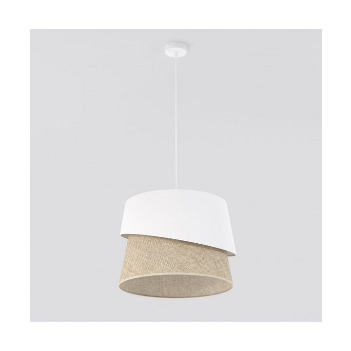 Lampa wisząca CANVA 1 WHITE NATURAL - Emibig