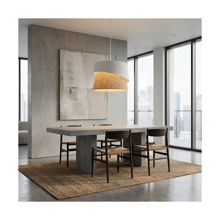 Lampa wisząca CANVA 1 WHITE NATURAL - Emibig