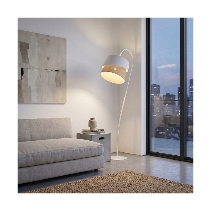 Lampa podłogowa CANVA LP1 WHITE NATURAL - Emibig