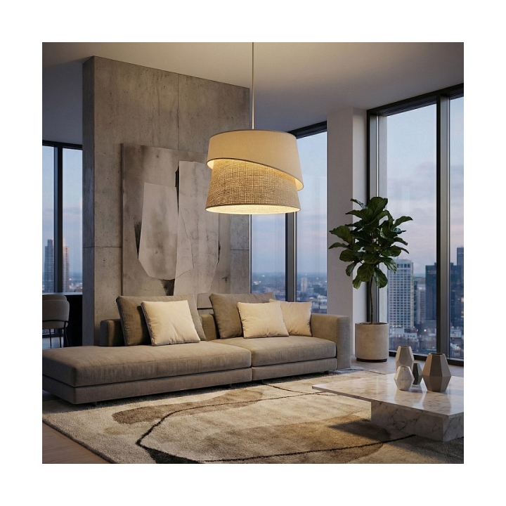 Lampa wisząca CANVA 1 MOKKA RATTAN - Emibig