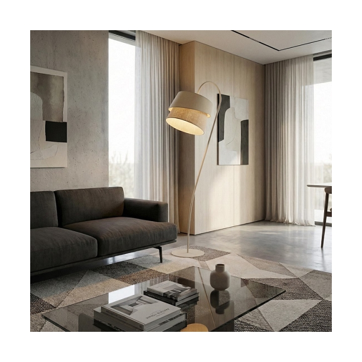Lampa podłogowa CANVA LP1 MOKKA RATTAN - Emibig