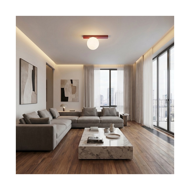 Lampa sufitowa FIT 1 BURGUNDY OPAL - Emibig
