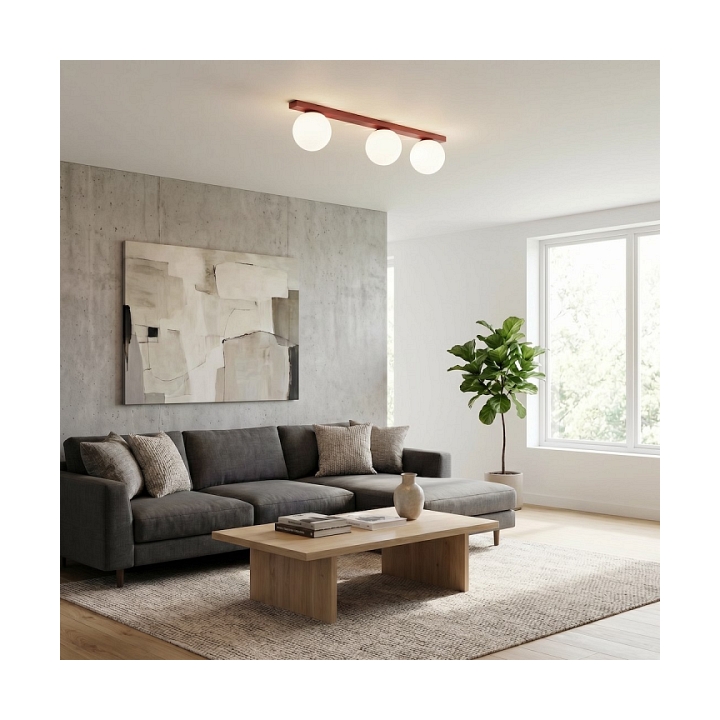 Lampa sufitowa FIT 3 BURGUNDY OPAL - Emibig