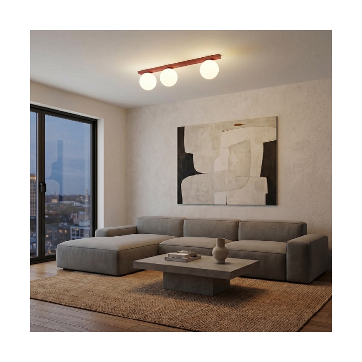 Lampa sufitowa FIT 3 BURGUNDY OPAL - Emibig