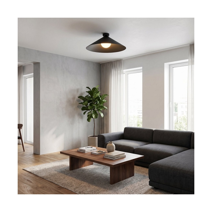 Lampa sufitowa MONO 1L PLAFON BL OPAL - Emibig