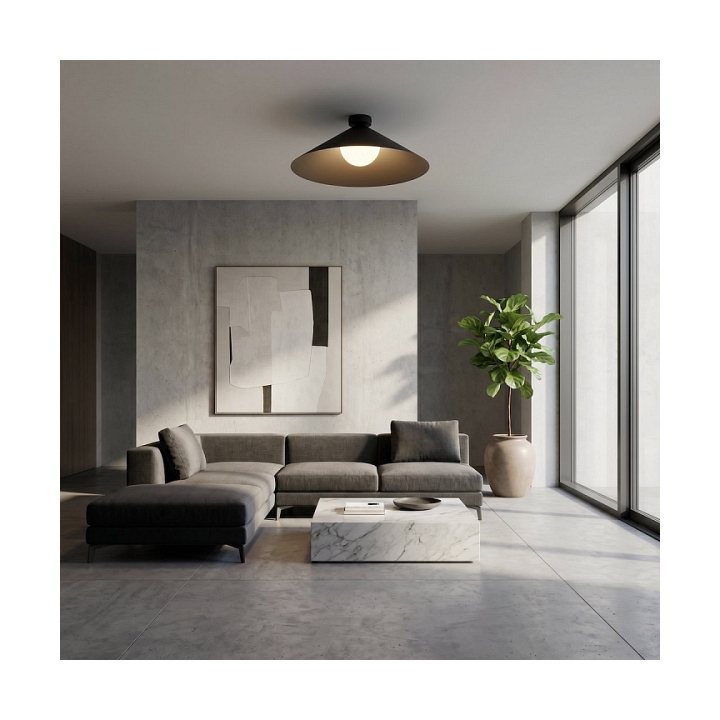 Lampa sufitowa MONO 1L PLAFON BL OPAL - Emibig