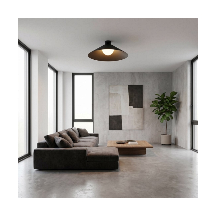 Lampa sufitowa MONO 1L PLAFON BL OPAL - Emibig