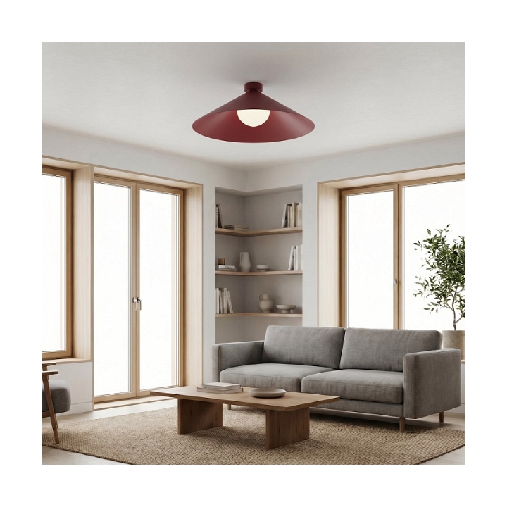 Lampa sufitowa MONO 1L PLAFON BURGUNDY OPAL - Emibig