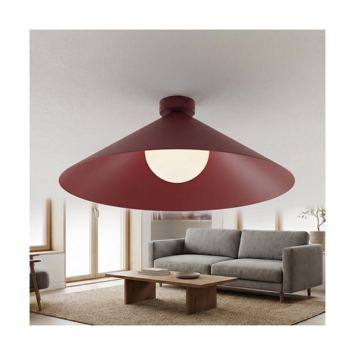 Lampa sufitowa MONO 1L PLAFON BURGUNDY OPAL - Emibig