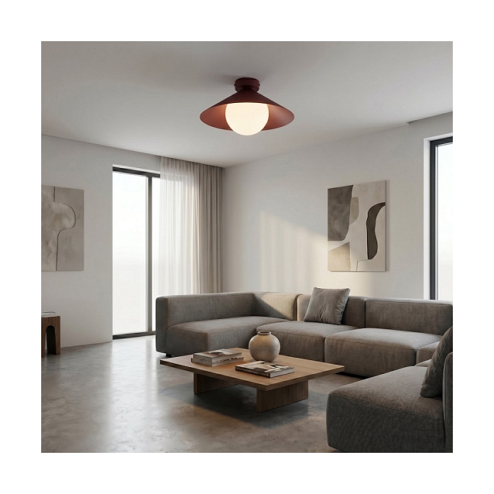 Lampa sufitowa MONO 1S PLAFON BURGUNDY OPAL - Emibig