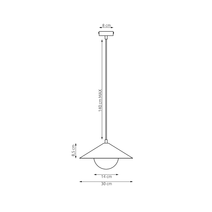 Lampa sufitowa MONO 1S BURGUNDY OPAL - Emibig