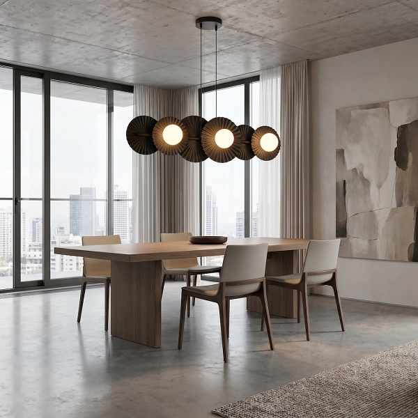 Lampa wisząca UMBRA 6 BLACK - Emibig