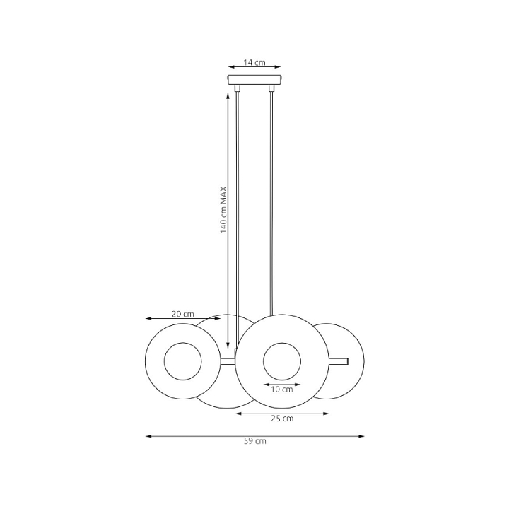 Lampa wisząca UMBRA 4 WHITE - Emibig