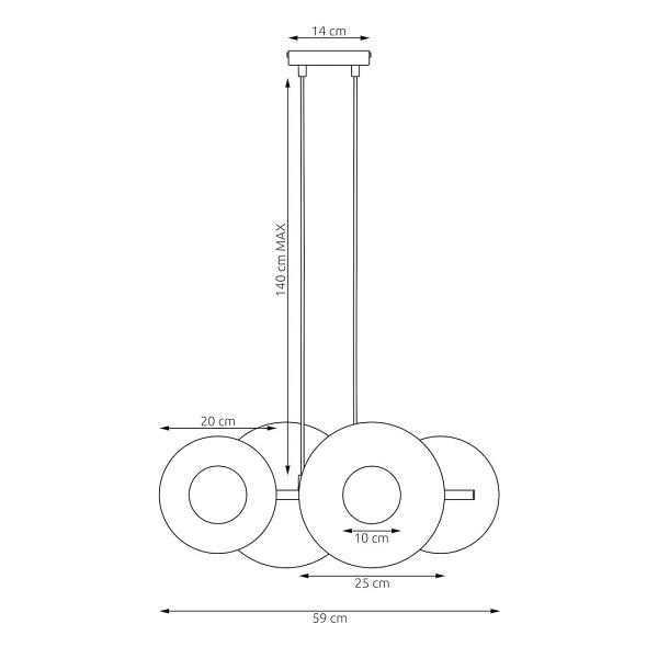 Lampa wisząca UMBRA 4 MOKKA - Emibig