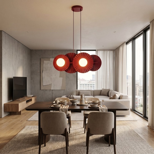 Lampa wisząca UMBRA 4 BURGUNDY - Emibig