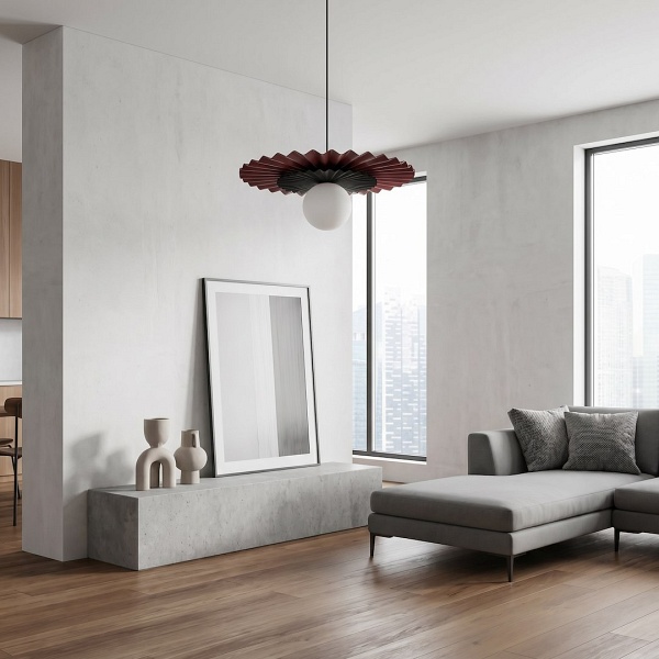 Lampa wisząca UMBRA 1 BURGUNDY-BLACK - Emibig