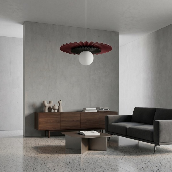 Lampa wisząca UMBRA 1 BURGUNDY-BLACK - Emibig