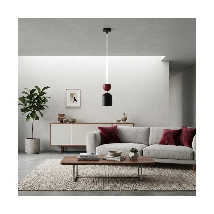 Lampa wisząca GAUDI 1 BLACK BURGUNDY - Emibig