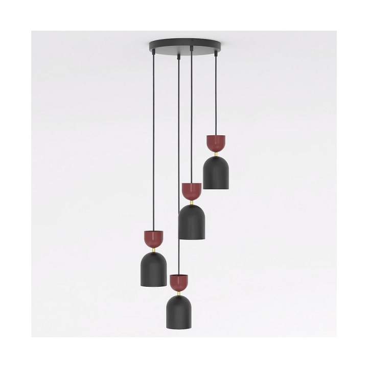 Lampa wisząca GAUDI 4PREM BLACK BURGUNDY - Emibig