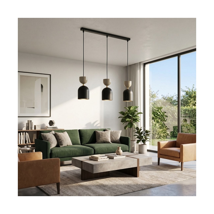 Lampa wisząca GAUDI 3 BLACK MOKKA - Emibig