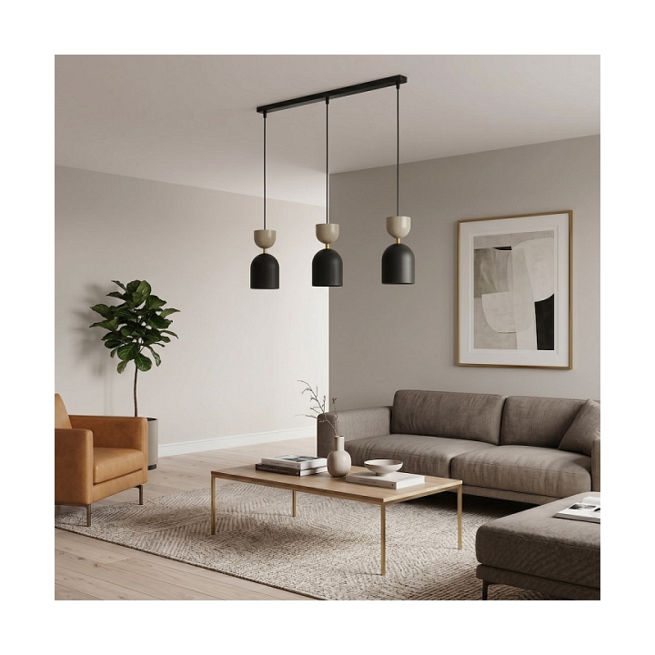 Lampa wisząca GAUDI 3 BLACK MOKKA - Emibig