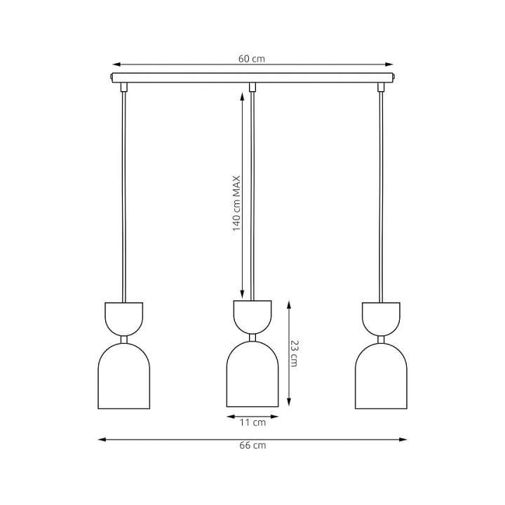 Lampa wisząca GAUDI 3 BLACK MOKKA - Emibig