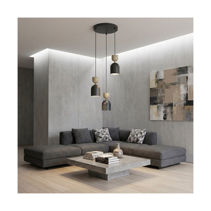 Lampa wisząca GAUDI 3PREM BLACK MOKKA - Emibig