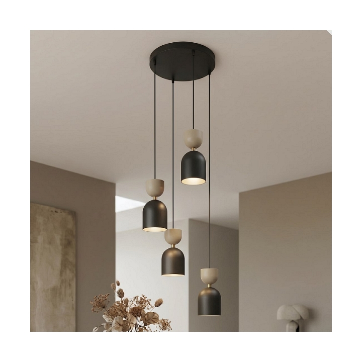 Lampa wisząca GAUDI 4PREM BLACK MOKKA - Emibig