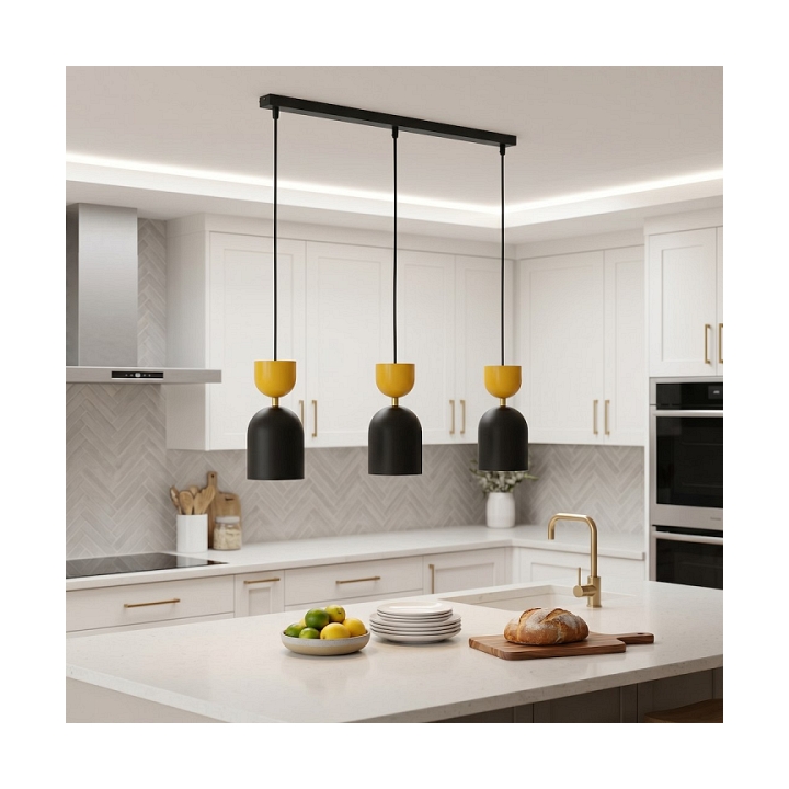 Lampa wisząca GAUDI 3 BLACK ORANGE - Emibig