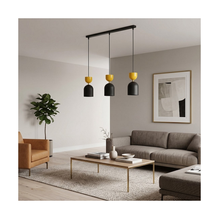 Lampa wisząca GAUDI 3 BLACK ORANGE - Emibig