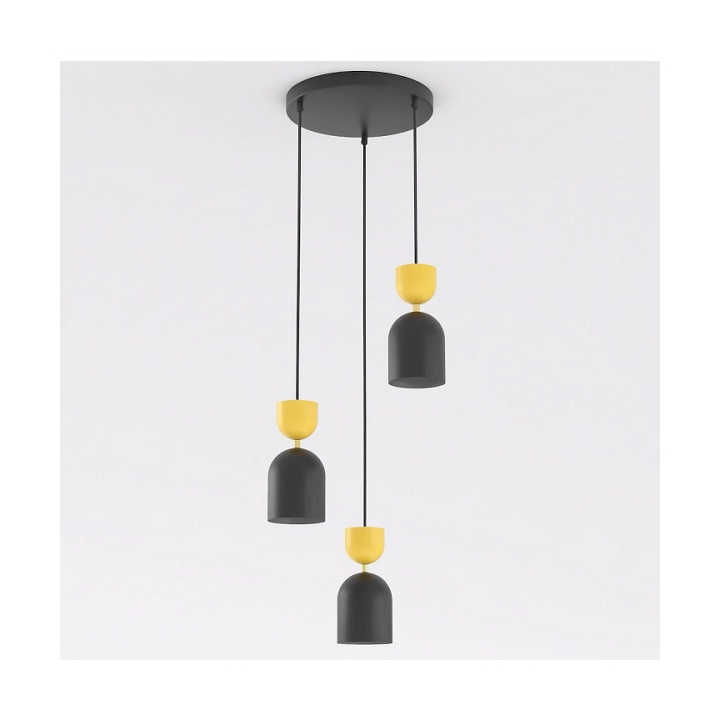 Lampa wisząca GAUDI 3PREM BLACK ORANGE - Emibig