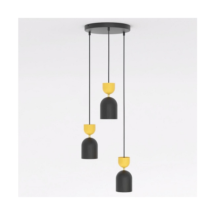 Lampa wisząca GAUDI 3PREM BLACK ORANGE - Emibig