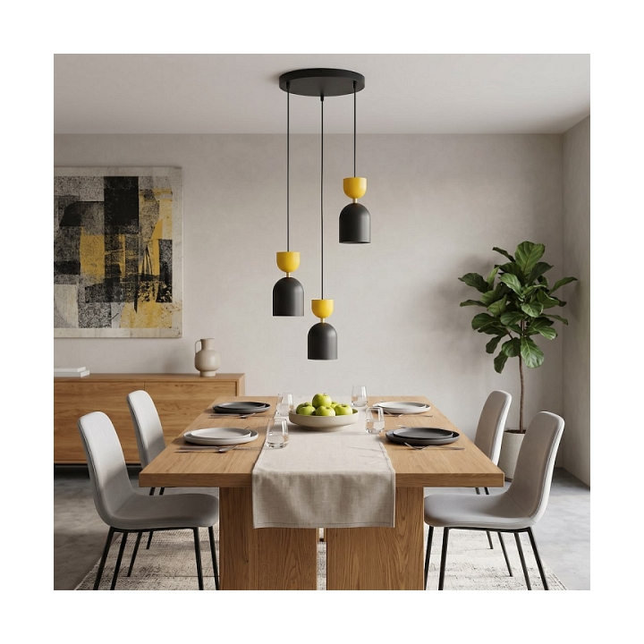 Lampa wisząca GAUDI 3PREM BLACK ORANGE - Emibig