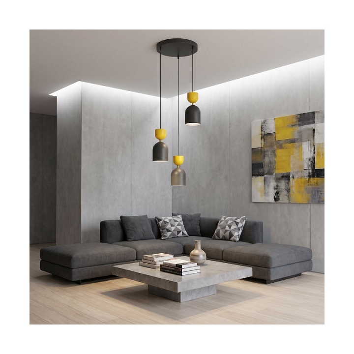 Lampa wisząca GAUDI 3PREM BLACK ORANGE - Emibig