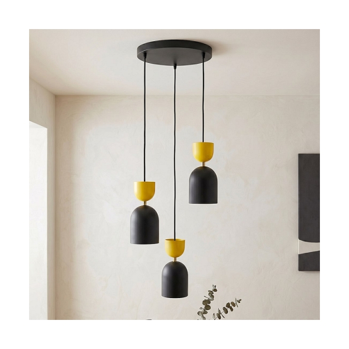 Lampa wisząca GAUDI 3PREM BLACK ORANGE - Emibig