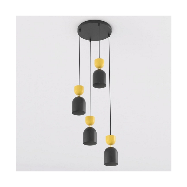 Lampa wisząca GAUDI 4PREM BLACK ORANGE - Emibig