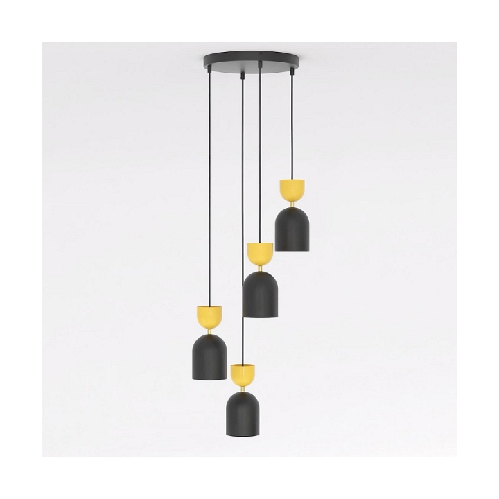 Lampa wisząca GAUDI 4PREM BLACK ORANGE - Emibig