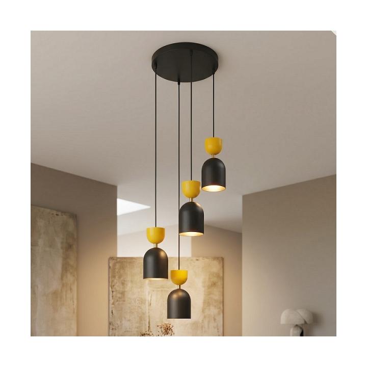 Lampa wisząca GAUDI 4PREM BLACK ORANGE - Emibig