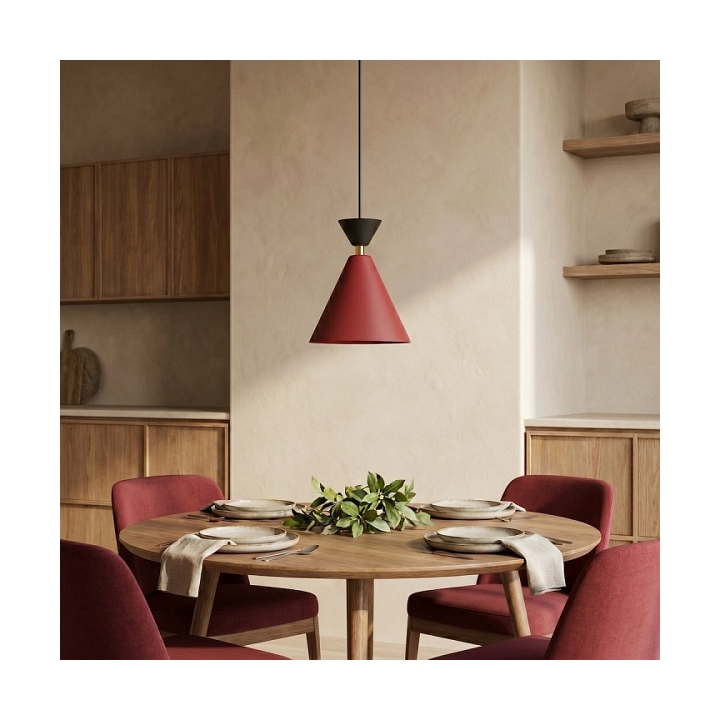 Lampa wisząca KLEVER 1 BURGUNDY BLACK - Emibig