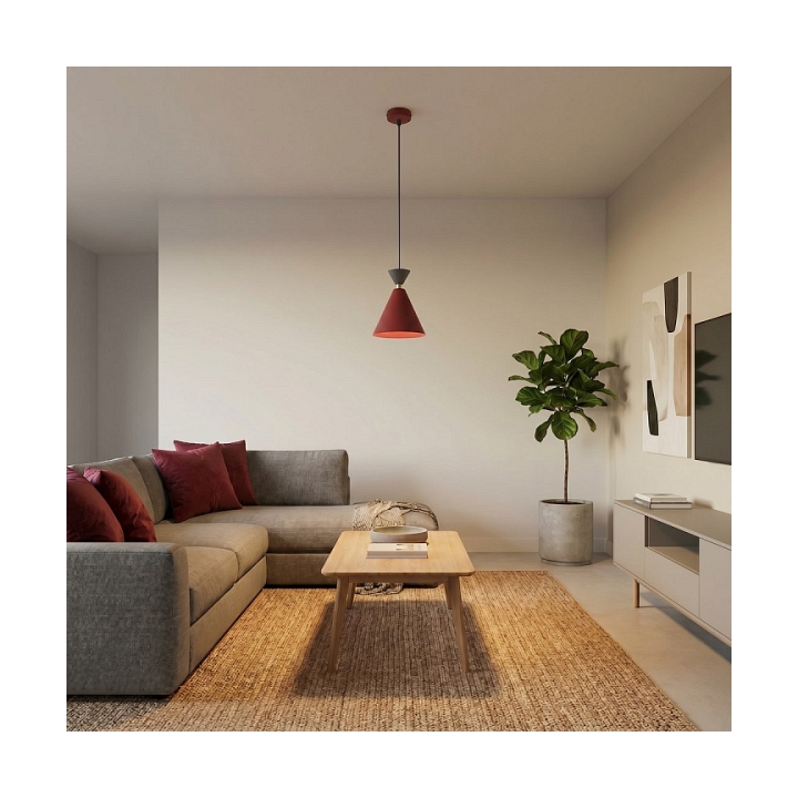 Lampa wisząca KLEVER 1 BURGUNDY BLACK - Emibig