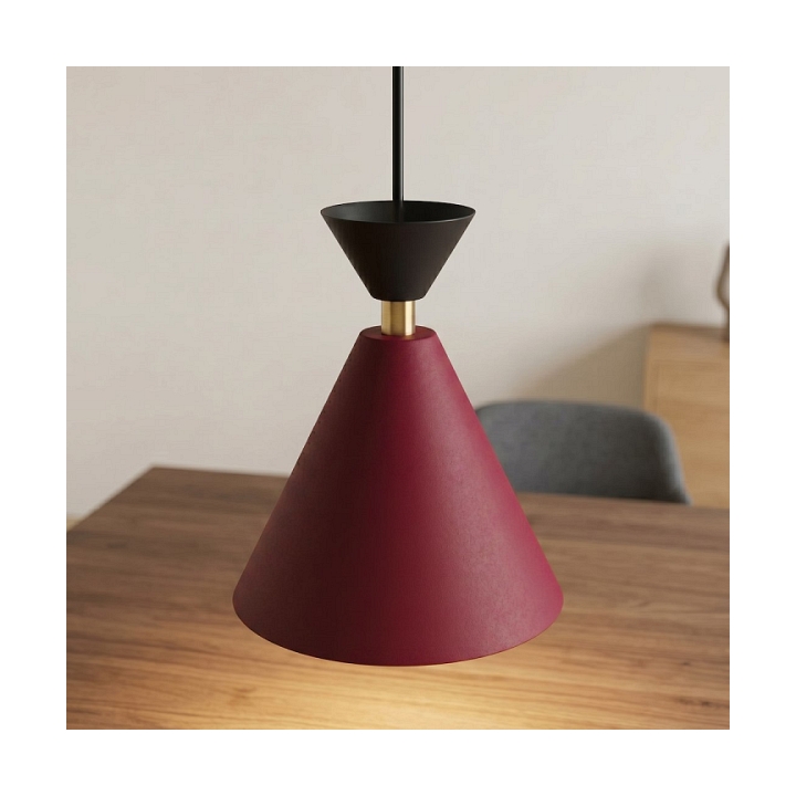 Lampa wisząca KLEVER 1 BURGUNDY BLACK - Emibig