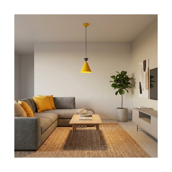 Lampa wisząca KLEVER 1 ORANGE BLACK - Emibig