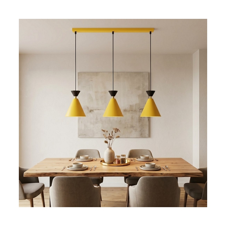 Lampa wisząca KLEVER 3 ORANGE BLACK - Emibig