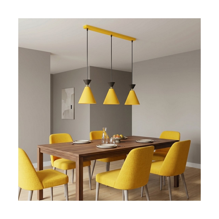 Lampa wisząca KLEVER 3 ORANGE BLACK - Emibig