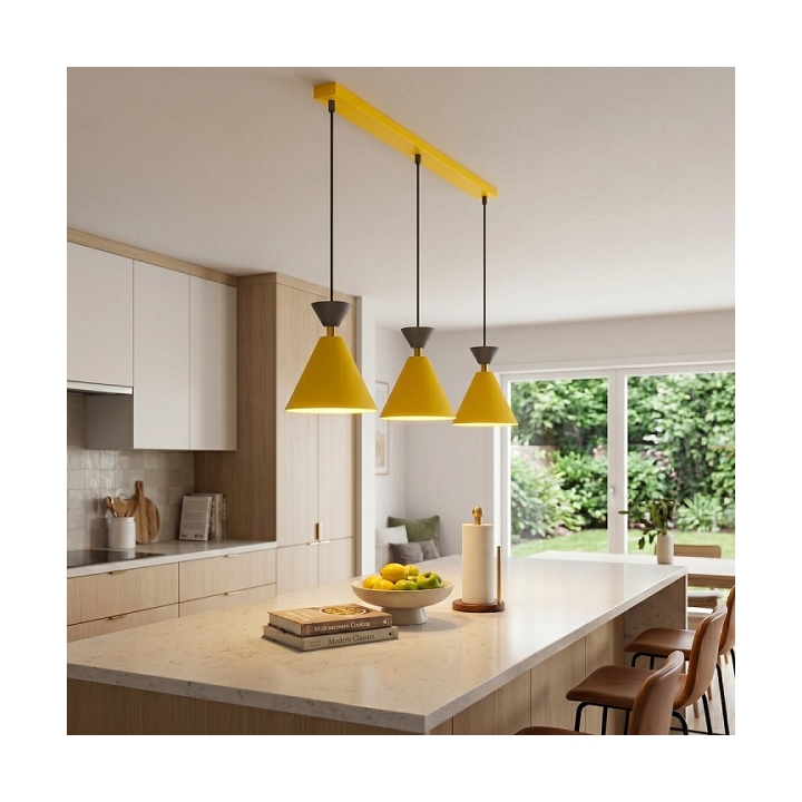 Lampa wisząca KLEVER 3 ORANGE BLACK - Emibig