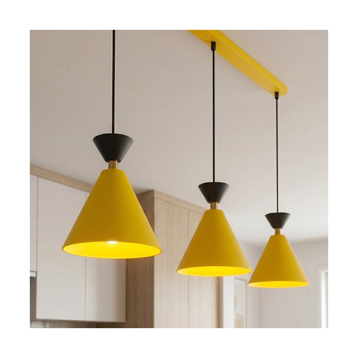 Lampa wisząca KLEVER 3 ORANGE BLACK - Emibig