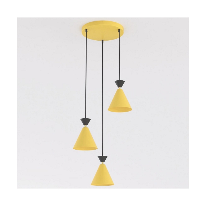 Lampa wisząca KLEVER 3PREM ORANGE BLACK - Emibig
