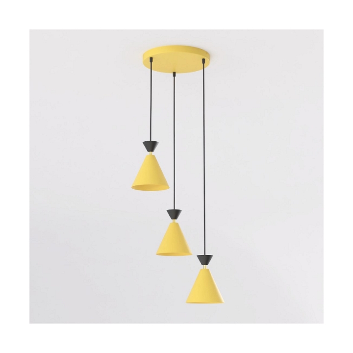 Lampa wisząca KLEVER 3PREM ORANGE BLACK - Emibig