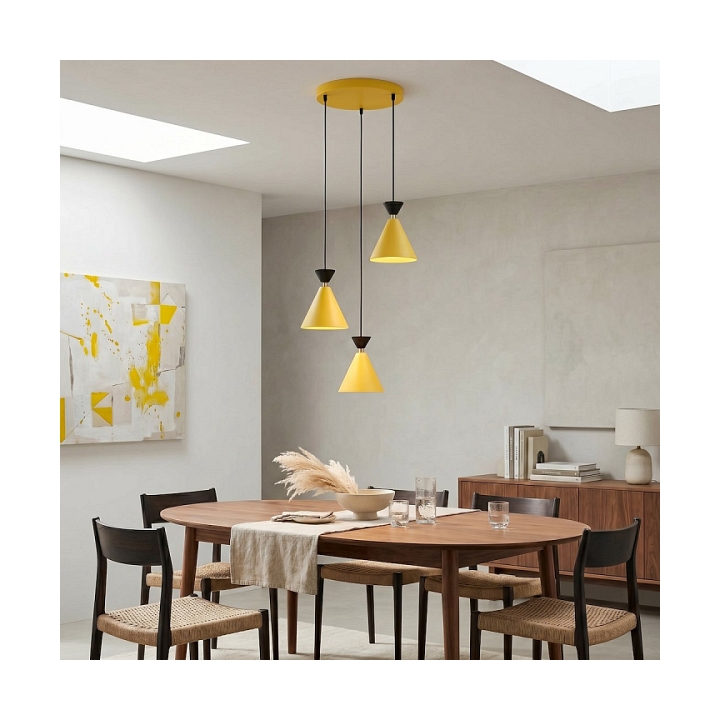 Lampa wisząca KLEVER 3PREM ORANGE BLACK - Emibig